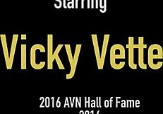 Hot blonde Vicky Vette rubs her wet pussy and gives a great titjob in doggystyle.