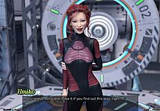 Asian milf scientist showcases space project