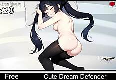 cute dream defender in erotic anime game