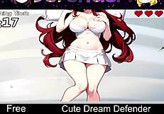 cute dream defender in erotic anime game