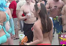 Slutty Street Flashing at Fantasy Fest Turns Heads. Public Nude Party Gets Wild!