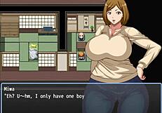 Does the lonely old man grab the neighbor's huge ass in hentai?