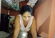 I call my neighbor for help and end up fucking his big cock, filling my pussy with cum