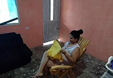 I call my neighbor for help and end up fucking his big cock, filling my pussy with cum