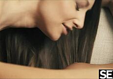 Watch These Cute Lookalike Lesbians Lick Pussy in an Intense 69 with Kissing and Cunilingus