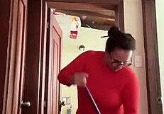 my cute neighbor is in the bathroom