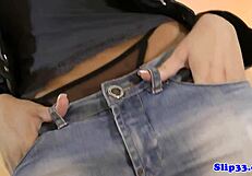 Debutante eurobabe strips down and sucks cock in classy style