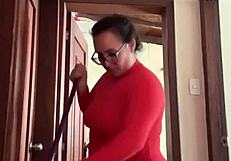 my cute neighbor is in the bathroom