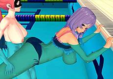 Girl Moans During Intense Swimming Hentai Ride