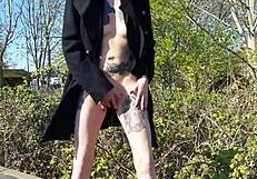 Whore Pisses and Masturbates Boldly on a Public Street, Dare to Watch?