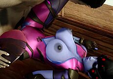 Widowmaker blowjob and deepthroat in Overwatch SFM animation