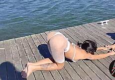 Latina milf dances and gets a cumshot from her friend