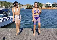 Latina milf dances and gets a cumshot from her friend