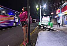 Public Whore Flashes Miniskirt in Outdoor Exhibitionist Stunt