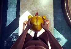 Look at this uncensored anime hentai bath girl getting wild!