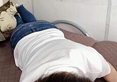 Hey, feeling horny after romance vids, this Japanese student starts touching herself!