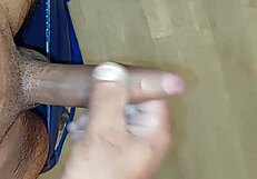 Gay Masturbation Leads to Cum on Hotel Floor