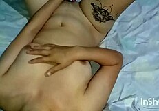Horny latina with shaved pussy deepthroats big cock and orgasms!