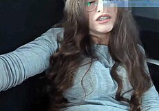 Cute Teen 18+ Brunette Masturbates Pussy to Car Orgasm!