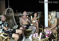 Bruna and Ale in Sheer Red Lingerie Enjoy Orgasmic Swinger Massage Encounter