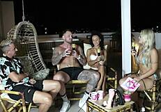 Bruna and Ale in Sheer Red Lingerie Enjoy Orgasmic Swinger Massage Encounter