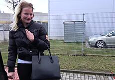 Hardcore Sex Adventure with Blonde Sucking Cock on Van Backseat. Bent Over for Czech Missionary Action.