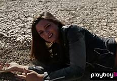 Wow! Playboy Model Chelsie Aryn Strips Nude In The Desert!
