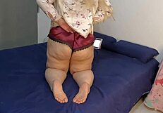 I caught my beautiful mother-in-law watching porn and masturbating her huge pussy in her room