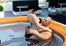 anna's exciting affection in 3d game with big dick
