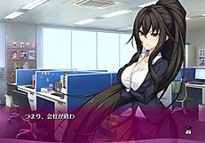 Lingerie-clad girls in bukkake hentai blowbang game