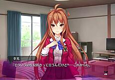 Lingerie-clad girls in bukkake hentai blowbang game