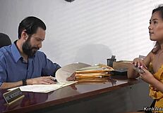 Wow! Big Cock Guy Dominates Petite Asian Slave in Kinky Bondage!