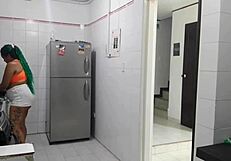 latina ebony house employee sucks my cock while masturbating her horny pussy