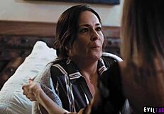 Kyler Quinn begs her stepmom for a family threesome after getting caught masturbating