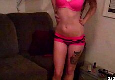 Skinny amateur masturbates solo