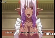 fiesty princess becomes lactating cum bucket in uncensored hentai 😈