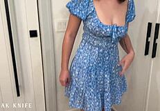 वाह, पड़ोसी की बेटी एली नोवा को खुद को छूते हुए पकड़ लिया!