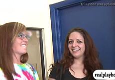 Look at these hot babes flashing tits and ass for cash!