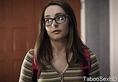 Sexy Brunette Teen Girl Gives Blowjob And Oral Sex To Football Player Before Fucking Him Passionately