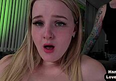 Curvy POV girlfriend wanks me after her intense masturbation