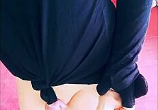 Amateur Transsexual Veronica Uses Dildo and Toys Alone at Home, European Blonde Crossdresser