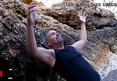 Two Hot Brunettes Ride Cocks in Beach FFM Quickie