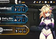 Android girl reaches orgasm with anal drill