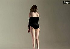 Sofia Zhiraf, Russian Teen, Spreads Legs Wide. Brunette Shows Flexible Gym Moves.