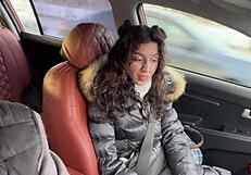 Huge cum explosion on face after risky public car sex!