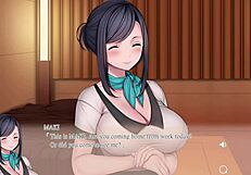 Anime girl relaxes with big cock massage after work