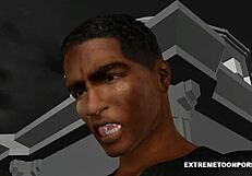 3d babe enjoys double penetration in the graveyard