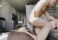 Mature hunk Kostya Kazenny bareback fucks young 18+ boyfriend live. Raw homemade action unfolds.