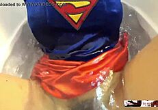 Supergirl Saves The Day And Receives An Orgasm In Cosplay Shower