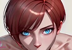 cum in my mouth close up pov blowjob by short haired redhead with small tits ai!